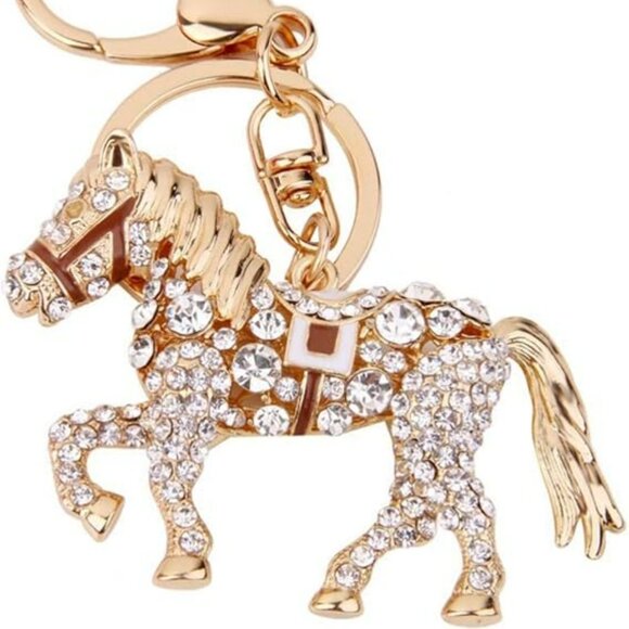 Horse Keychain Rhinestone Bling Purse Charms for Handbags - Picture 1 of 2